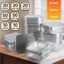 8x8 Aluminum Pans - 20 Pack Disposable Foil Pans, Aluminum Roasting Trays for Holiday Cooking, Parties Meal Prep, Storage, Heating and Baking