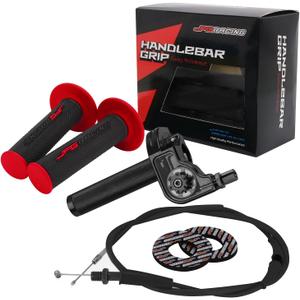 JFG RACING Motorcycle Throttle Assembly,7/8" 22mm Twist Throttle Grips With Rotating Shaft Throttle Cable CNC Universal For CRF50 KLX SSR TTR 110 125 150 200 250cc Dirt Pit Bike ATV Mini Bike Black