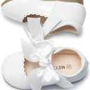 Mary Jane Little Girls Dress Shoes Toddler Baby Ballet Flats Flower Girls Wedding Party Bow Princess Kid Shoes (8.5 Toddler)
