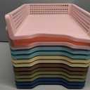 Weysat 12 Pcs Turn in Trays, Classroom Paper Tray, Morandi Tones, Narrow