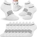 Janmercy 6 Pairs Catholic Socks Christian Sports Gifts Athletic Running Ankle Religious Socks Faith Jesus Gifts for Teen Men (White)