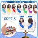 Owurha 100 Pcs Baby Jesus Figures Mini Jesus Figurines in Bulk Original Design Tiny Miniature Jesus Figures for Hide and Seek, Religious Party Favors, Sunday School, Baptism Gift, Easter Egg Stuffers