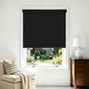 Niche Blinds,Cordless Spring Roller Window Shades,Blackout Blinds for Windows,Free-Stop Roller Window Shades with Valance,UV Protection Window Roller Blinds for Home and Bedroom,Black,36" W x 72" H