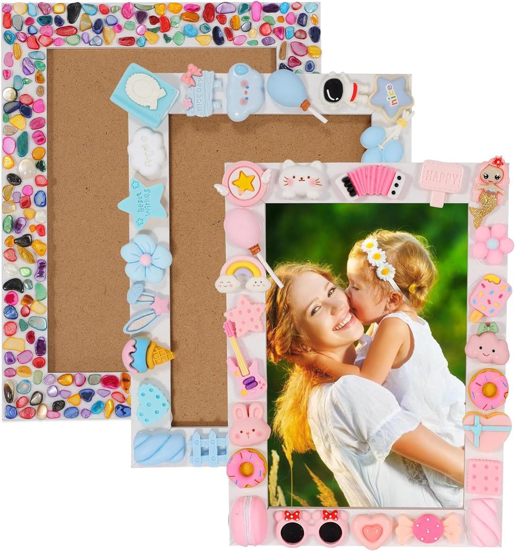 ZALIAFEI 3PCS DIY Picture Frame Kit, Mosaic Art Kits for Kids, Arts and Crafts for Girls Ages 6-12