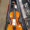 Violin 4/4 Full Size Kit for Beginners, Glossy Violin Fiddle Set for Adults, Students with Violin Case, Bow, Rosin, Fingerboard Sticker, Shoulder Rest, Extra Strings and Bridge(Plywood, Full)