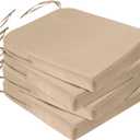 Homcomoda Outdoor Chair Cushions Set of 4 Waterproof Patio Chair Cushions 17 x 16x 2 Inch Fading Resistant Outdoor Sofa Cushions Replacement with Removable Cover (Beige)