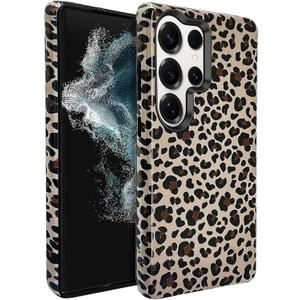 J.west Dual Layer Shockproof for Samsung Galaxy S22 Ultra Case 6.8 inch Cute Animal Leopard Hybrid Cover for Girls Women Aesthetic Heavy Duty Protective Phone Cases Cheetah