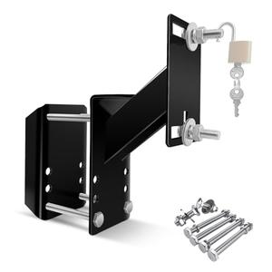 ROBLOCK Lockable Spare Tire Carrier Bracket for Utility Trailer, Powder Coat Steel Boat Trailer Tire Mount Fits Most Lugs Wheels, Black