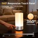 Table Lamp, Bedside Touch Control Lamp for Bedroom 3 Level Dimmable Warm White Lights with 256 RGB Color Mode Modern Deisgn Smart Nightstand Desktop LED Lamps Portable for Read(Advanced)