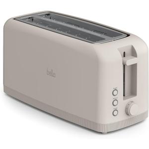 Bella 4 Slice Slim Toaster, Fits-anywhere Kitchenware, 6 Setting Shade Control with Reheat & Cancel Buttons, Fits Sourdough, 10 Long Slot, Anti Jam & Auto Shutoff, 900 Watt, Oatmilk