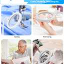 ESynic Lighted Magnifying Glass with Stand-USB-C Rechargeable-5X&10X Magnification-4.3" Large Lens-Desk Magnifier Lamp With Clamp & Heavy Base-3 Levels Brightness-Flexible Gooseneck for Reading Crafts