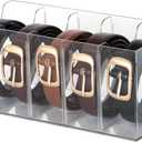 Belt Organizer - Clear Stackable Belt holder for Closet and Drawer Storage - 5 Compartments with Removable Dividers, Multi-Purpose Display Bins With Inserts For Ties, Socks, underwear (1)