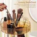 360 Rotating Makeup Organizer, Upgraded 3 Tier Skincare Perfume Organizers for Women, Bathroom Organizer Countertop, Clear Cosmetic Dresser Organizer with Makeup Brush Holder, Sink&Counter(Amber)