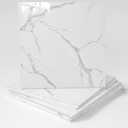 10-Pack Peel and Stick White Marble Tiles (11.8" x 11.8")  9.8 Sq. Ft. Waterproof PVC Shower & Backsplash Tiles for Bathroom, Kitchen, and Living Room  Self-Adhesive, Easy Installation