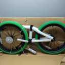 cubsala Freestyle BMX Bike, 20 Inch Yaphet Bicycle for Teen Beginner Adult Riders, Bike with 360° Rotating Handlebar and 4 pegs, Black with Green Tires
