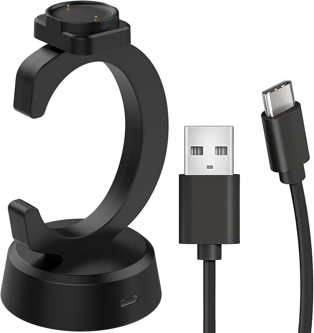 Charger Dock for Amazfit Bip 6/Active 2/Active 2 Square, Charger Replacement Upgraded Magnetic Watch Charging Stand with USB-C Charging Cable for Amazfit Bip 6, Active 2, Active2 Square Smrtwatch