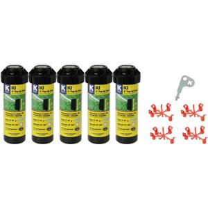 K Rain K1 1/2" Smart Set Rotor 4" Pop-Up| 15' - 30' Spray Distance, 40 - 360 Arc Spray Pattern | Includes Install Kit (5 Pack)