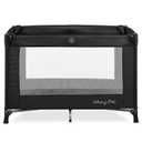 Dream On Me Nest Portable Playard in Black with Carrybag an Shoulder Strap, Lightweight, Packable and Easy Setup Baby Playard, Breathable Mesh Sides and Soft Fabric - Comes with a Removable Padded Mat