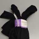 GOLDTOE Women's Ultra Tec Terry Turncuff Socks 3 Pack (Medium, Black)