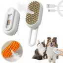 4 in 1 Cat Steam Brush for Shedding, Rechargeable Pet Groomer Brush with Steam, Multifunctional Anti-Static Hair Removal Comb for Cats and Dogs, Used for Massage, Cleaning, Shedding & Combing (White)