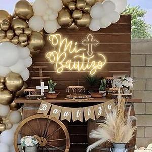 Mi Bautizo Neon Sign,Spanish My Christening, Christening Party Decor,Christening Gift,Baptism Party Decor,First Communion Religious Events