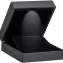 Luxury Earring & Pendant Box With LED Light, Square Shaped Elegant Diamond Pendant & Earring Case, Black Velvet Interior Jewelry Display Gift Box For Unique Proposal, Engagement Or Wedding