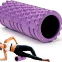 Foam Roller for Muscle Massager, Patented 13" High Density Exercise Roller for Muscle and Myofascial Trigger Point Release, Yoga, Back Roller for Fitness, Yoga (Purple) (Violet)