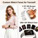 Smart Watches for Women, 1.75" HD Fitness Tracker (Answer/Make Calls), IP68 Waterproof Smartwatch with Heart Rate SpO2 Sleep Stress Monitor, 120+ Sports Modes Watch for Android & iPhone (Silver)