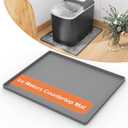 GCGOODS Ice Makers Countertop Mat, 12 x 10 inch Mat for Ice Maker Machine, Portable Silicone Mat with Raised Edge Prevent Liquid Spillage, Ice Maker Accessories Non- Slip Mat, Grey