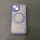 Weonmov Magnetic for iPhone 15 Case Cute Floral Butterfly, Compatible with MagSafe, Slim Translucent Matte Hard Cover, Shockproof Flowers Phone Case for Women Girls 6.1" - Blue