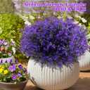 Janinka 24 Bundles Artificial Lavender Flowers False Outdoor Flowers UV Resistant Plastic Artificial Plants Fake Shrubs Bouquet Greenery Bushes for Outdoor Garden Home (Purple)