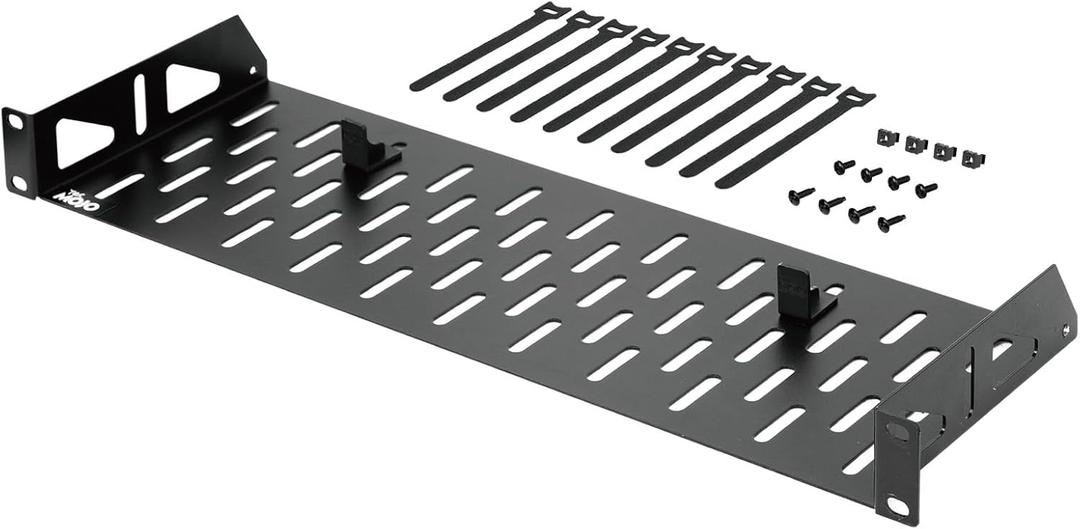 Tecmojo 1U Rack Shelf,19 inch Width 6 inch Depth,Rack Mount Shelf with Anti-Slip Stops,Server Rack Shelf and Network Shelf for 19 in Equipments, 55lbs Capacity of Vented 1U Shelf,Black,No Lip