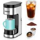 CHULUX Upgrade Single Serve Coffee Maker Machine for K Cup and Grounds with 2 Mins Brew One Cup, 3 Brew Choices, Removable 14oz Reservoir & Drip Tray