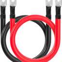 2/0 AWG Battery Cable 2/0AWG Gauge Battery Inverter Cables for Automotive Solar Marine Boat RV Car Motorcycle (2/0 AWG, 3FT, 3/8"+5/16")