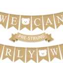 Weecent We Can Bearly Wait Decorations, Pre-Strung 6ft Burlap Teddy Bear Baby Shower Decorations We Can Bearly Wait Baby Shower Banner for Bear Birthday Party Supplies