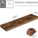 QEEIG Floating Shelves for Wall 35.4" Long - Wall Mounted Shelf Bathroom Kitchen Living Room Bedroom Farmhouse Home Decor Display Bookshelf Large 35.4 x 9.3 inch Set of 2, Rustic Brown (008-90BN)