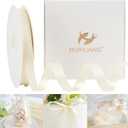 HUIHUANG Ivory Satin Ribbon 1/2 inch X 50 Yards Continuous, Off-White Double-Faced Satin Ribbon for Gift Wrapping, Bows, DIY Crafts, Flower Bouquet, Wedding Bridal Shower Decor, Flower Crowns