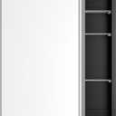 Bathroom Wood Black Cabinet with 20''x30'' Brushed Nickel Metal Frame Curved Mirror, Recessed Medicine Cabinet, Bathroom Storage Cabinet