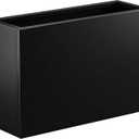 Metal Planter Box 36 x 12 x 24, Heavy Duty Tall Rectangle Planter Box with with Drainage Holes & Rust-Proof Coating, Modern Outdoor/Indoor Black Planter Box for Porch, Garden, Patio, Yard