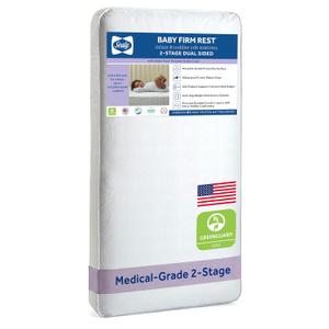 Sealy Baby Infant & Toddler Crib Mattress, Firm Rest 2 Stage, 204 Coils, Waterproof Breathable, Non Toxic, GREENGUARD GOLD Certified, Made in USA, 52x28
