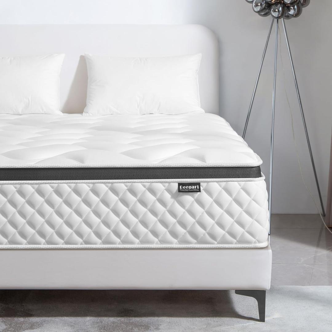 14 Inch King Mattress, Cooling-Gel Memory Foam and Pocket Spring Hybrid Mattresses, King Bed Mattress in a Box, CertiPUR-US Certified, Medium Firm
