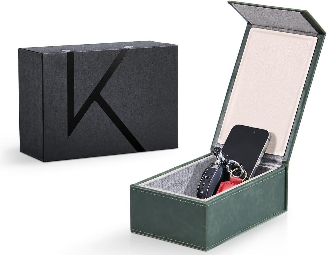KK7-DG Faraday Protector Box, Signal Shielding, Anti-Theft Car Key & RFID Blocker for Vehicles - Compact Design(Aqua Green)