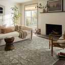 Loloi Magnolia Home by Joanna Gaines Junie Collection JUE-06 Lagoon/Natural 2'-0" x 3'-0", .38" Pile Height, Accent Rug