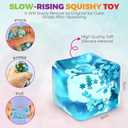 Squishy Stress Cube, Stress Ball for Adults Squishies Stress Relief, Fidget Cube Sugar Ball, Sensory Fidgets Toy for Birthday, Christmas, Office, Stocking Stuffer Gift (Snowflakes)