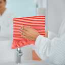 Whaline 100 Pcs Red and White Stripe Guest Napkins Disposable Striped Dinner Paper Napkins Decorative Hand Towel Napkin for Wedding Birthday Party Supplies Kitchen Bathroom Table Decor