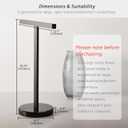 Hand Towel Stand, 16" Heavy Weighted Hand Towel Holder for Bathroom, Modern Counter Towel Holder, Standing Towel Bar Countertop(Black Stainless Steel Bar, Black Natural Marble Base)