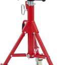 Towallmark V-Head Pipe Jack Stand with Casters, 28-52 Inch Adjustable Height,1/8"-12" Capacity, 2500 lb Load Capacity,Heavy Duty Carbon Steel Body, Steel Jack Stands with Portable Folding Legs