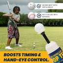 BB Swing Club Pop Tee, Pop-Up Baseball Trainer for Hitting Practice, Pop Tee Training Equipment with Ball Launcher Action, Skill Development Tool for Timing, Contact, and Swing Mechanics
