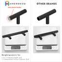 Amerdeco 10 Pack Brushed Gold Solid Cabinet Pulls 5 Inch(128MM) Hole Centers Kitchen Cabinet Handles Hardware Kitchen Handles for Cabinets Handles ZH0070