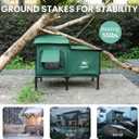 Cat Houses for Outdoor Cats, Outdoor Cat House Weatherproof with Insulation Layer for Warm, Foldable Cat Shelter, Cave Beds for Pets Up to 55lbs for Garden, Patio, or Backyard (Green-L)